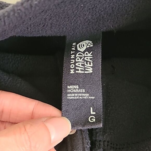 Mountain Hardwear Black Fleece Jacket Large FLAW Mock Neck Full Zip Pocket Men's - Picture 2 of 7